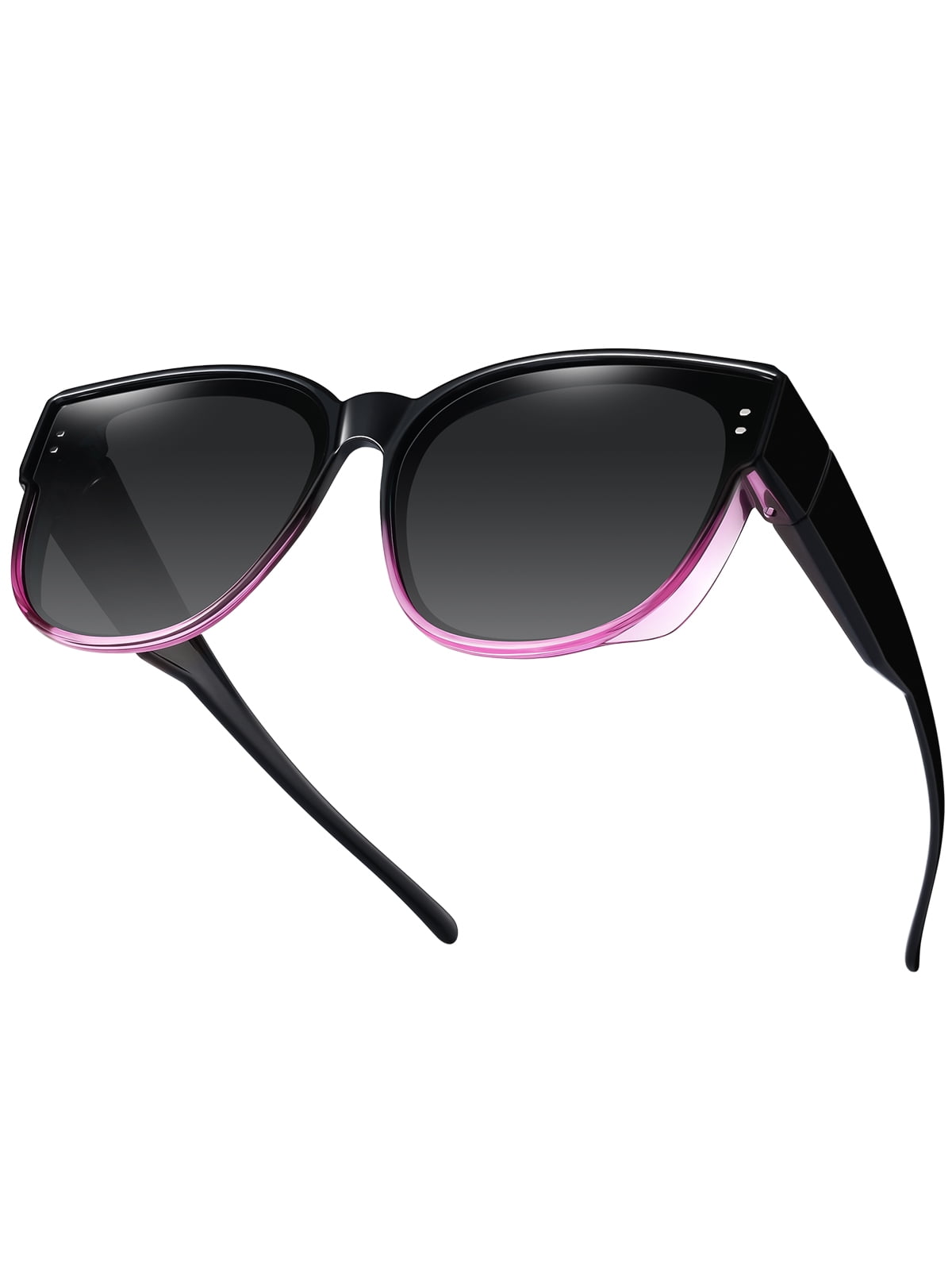 TINHAO Polarized Sunglasses Fit Over Glasses for Women, Cat Eye