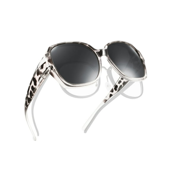 TINHAO Polarized Sunglasses Fit Over Glasses for Women Oversized Square Ladies Shades with UV400 Protection