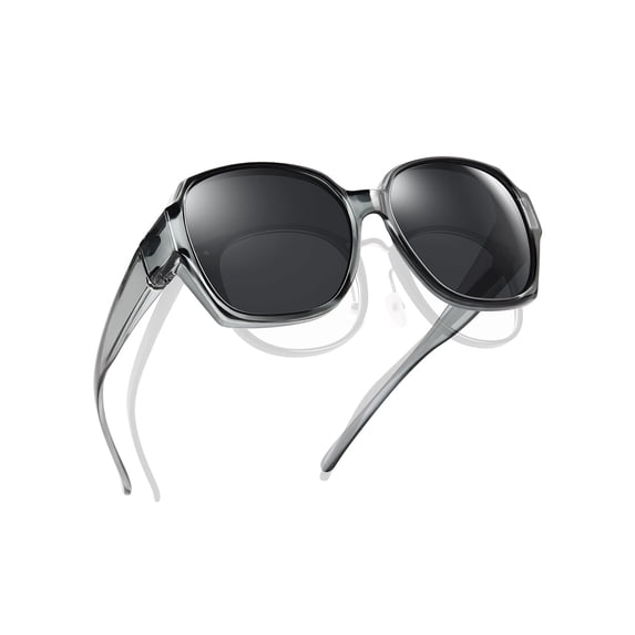 TINHAO Oversized Square Fit Over Glasses Sunglasses for Women with Hard Case, Trendy Polarized UV400 Wear Over Prescription Glasses Stylish Fashion Ladies