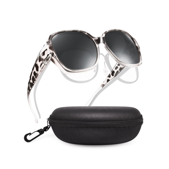 TINHAO Oversized Square Fit Over Glasses Sunglasses for Women with Hard Case, Trendy Polarized UV400 Wear Over Prescription Glasses Stylish Fashion Ladies