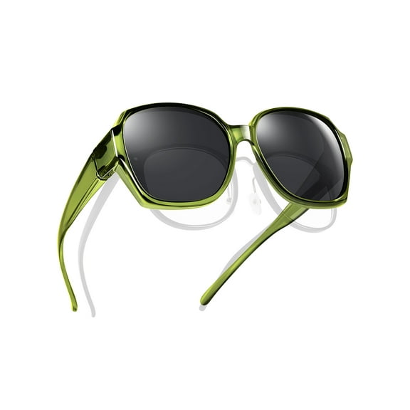 TINHAO Polarized Sunglasses Fit Over Glasses for Women Oversized Square Ladies Shades with UV400 Protection