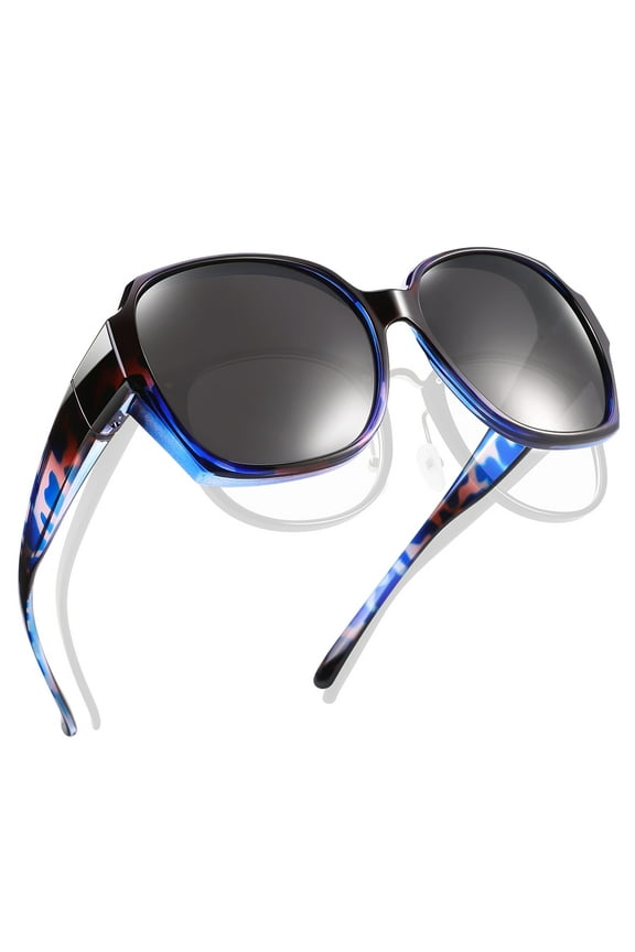 Polarized Sunglasses Fit Over Glasses for Women Oversized Square Ladies Shades with UV400 Protection