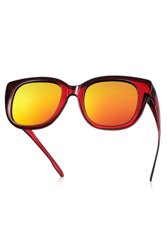 Polarized Sunglasses Fit Over Glasses for Women Square Wear Over Sunglasses UV Protection Lightweight