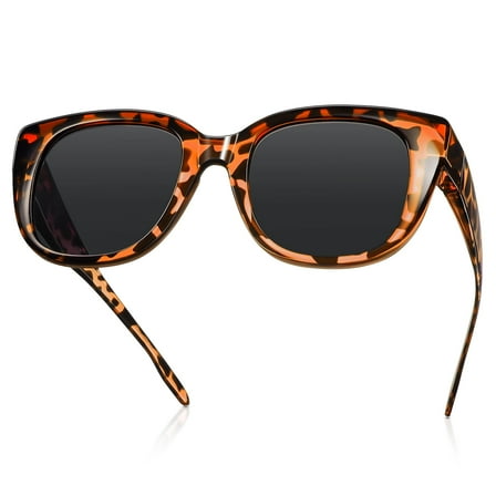 TINHAO Polarized Sunglasses Fit Over Glasses for Women Square Wear Over Sunglasses UV Protection Lightweight