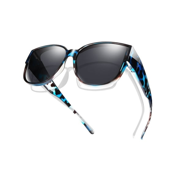 TINHAO Polarized Sunglasses Over Glasses for Women Men, Fit Over Glasses Sunglasses with Square Oversized UV Protection