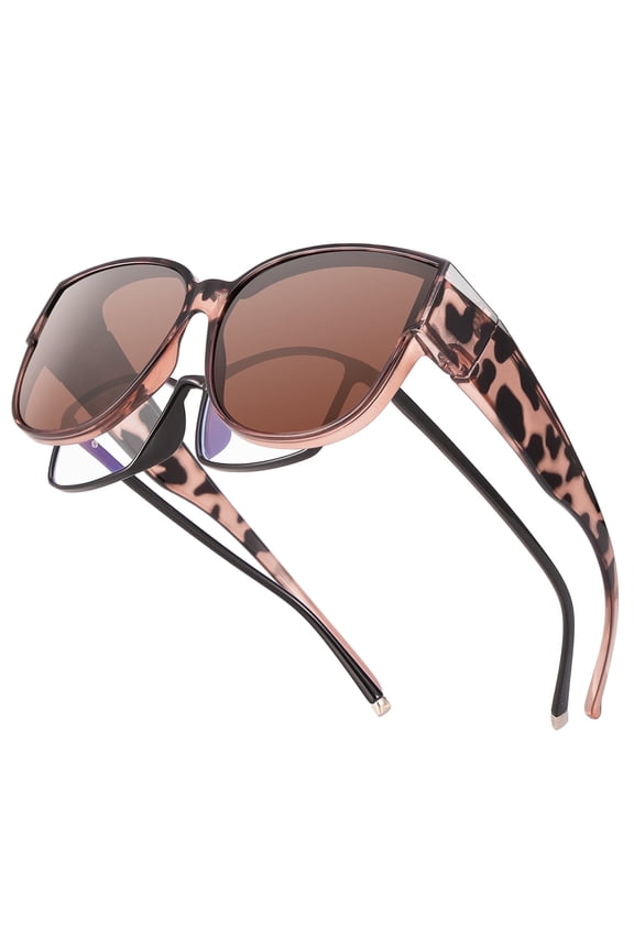 Polarized Sunglasses Over Glasses for Women Men, Fit Over Glasses Sunglasses with Square Oversized UV Protection