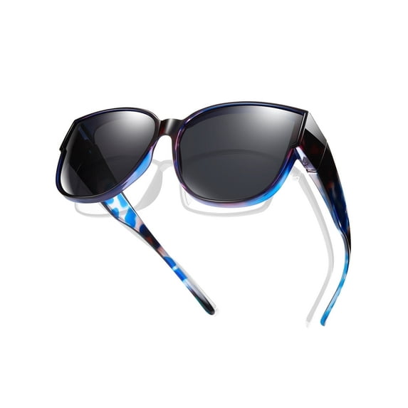 TINHAO Polarized Sunglasses Over Glasses for Women Men, Fit Over Glasses Sunglasses with Square Oversized UV Protection
