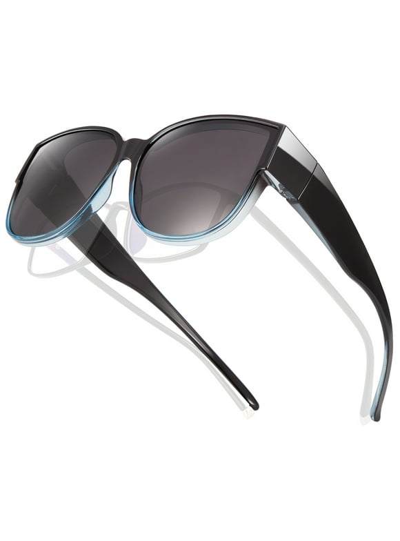 Polarized Sunglasses Over Glasses for Women Men, Fit Over Glasses Sunglasses with Square Oversized UV Protection