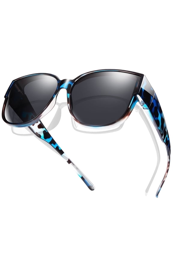Polarized Sunglasses Over Glasses for Women Men, Fit Over Glasses Sunglasses with Square Oversized UV Protection