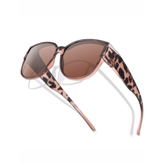TINHAO Polarized Sunglasses Over Glasses for Women Men, Fit Over Glasses Sunglasses with Square Oversized UV Protection