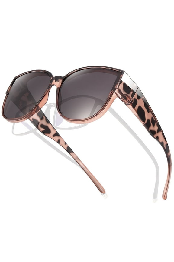 Polarized Sunglasses Over Glasses for Women Men, Fit Over Glasses Sunglasses with Square Oversized UV Protection