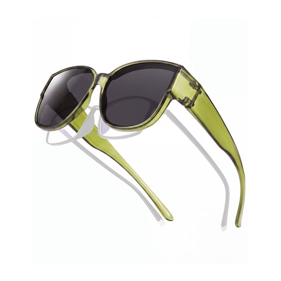 TINHAO Polarized Sunglasses Over Glasses for Women Men, Fit Over Glasses Sunglasses with Square Oversized UV Protection
