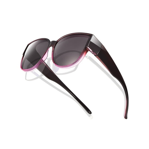 TINHAO Polarized Sunglasses Over Glasses for Women Men, Fit Over Glasses Sunglasses with Square Oversized UV Protection