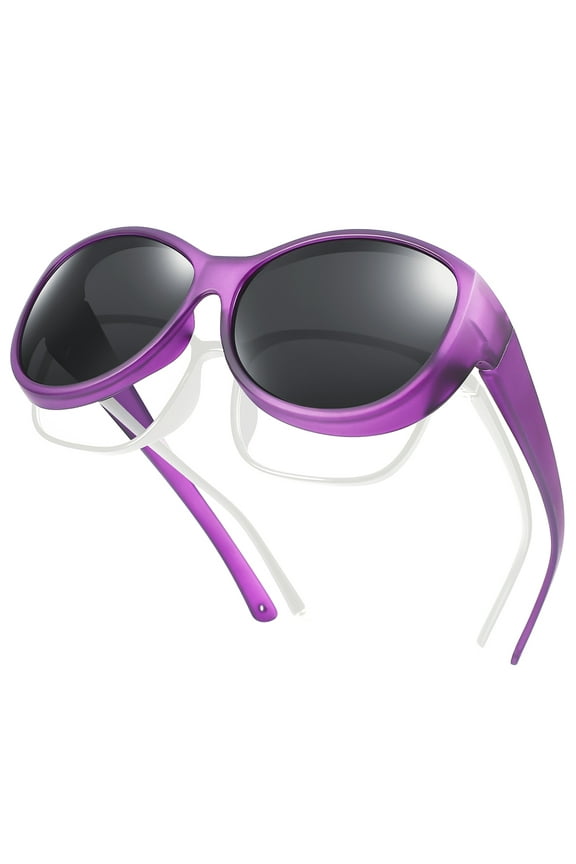Womens Polarized Fit Over Glasses Sunglasses Wear over Glasse with UV Protection