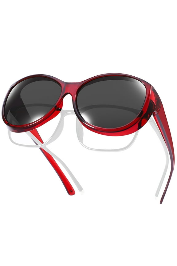 Womens Polarized Fit Over Glasses Sunglasses Wear over Glasse with UV Protection
