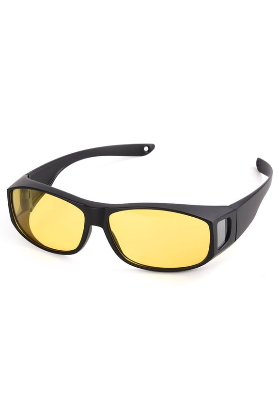 Wrap Around Night Driving Glasses Anti Glare Night Vision Glasses for Men Women Fit Over Prescription Glasses