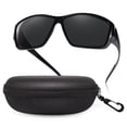 thumbnail image 1 of TINHAO Oversized Wrap Around Fit Over Glasses Sunglasses for Men with Hard Case, Polarized UV400 Wide Frame Prescription Glasses for Driving Fishing Hiking Cycling, 1 of 6