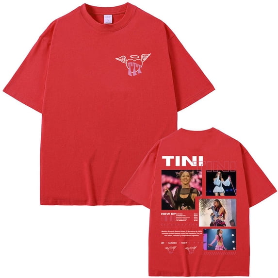 TINI 2025 Merch Unisex Oversized Soft Cotton Graphic Short Sleeve Crewneck T-Shirt - Retro Pop Y2K Streetwear