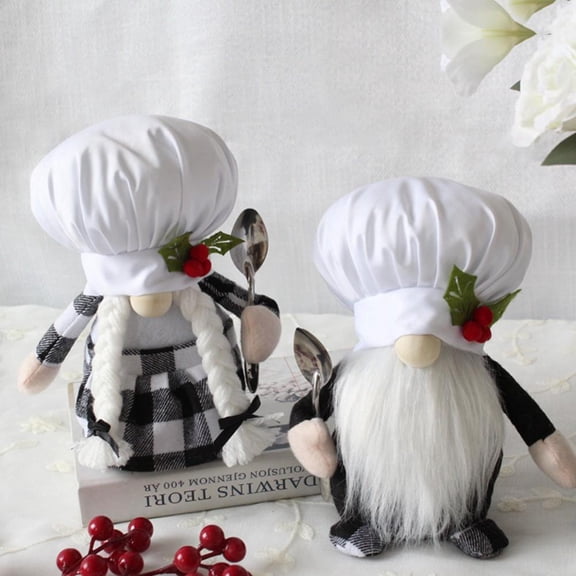 TINKER Cute Kitchen Chef Love Sweet Gnome, Scandinavian Cooking Tomte for Home Table Kitchen Shelf Display Decorations, Couple Plush Gnomes for Valentine's Day Wedding Gift