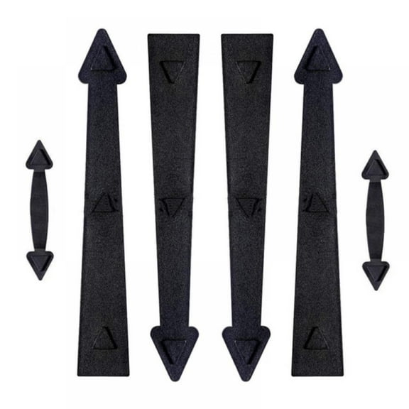 TINKER Magnetic Decorative Garage Door Hardware Couch House 6 Pieces Carriage Accents Faux Hinges Curb Appeal Decor Kit, Black
