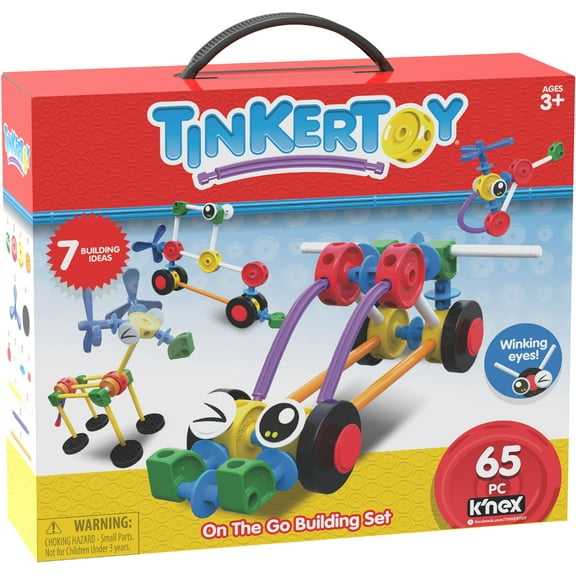 TINKERTOY On the Go Building Set - 65 Pieces - Creative Preschool Toy