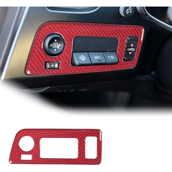 TINKI 100% Real Carbon Fiber Headlight Switch Button Panel Trim for 2014-2019 Chevrolet Corvette C7 Interior Accessories