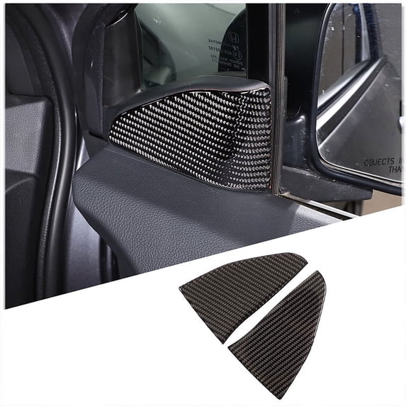 TINKI 2PCS Front Door Inner Window A-Pillar Cover Trim for Honda Pilot 2016-2022/ Ridgeline 2017-2023/ Passport 2019-2023, Soft Carbon Fiber Automotive Door Panels Guard Sticker Accessories