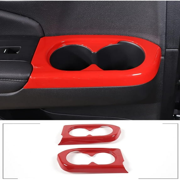 TINKI 2PCS Rear Door Cup Holder Panel Frame Cover for Honda Pilot 2016-2022/ Passport 2019-2023, ABS Material Automotive 2nd Row Seat Cup Holder Cover Interior Accessories