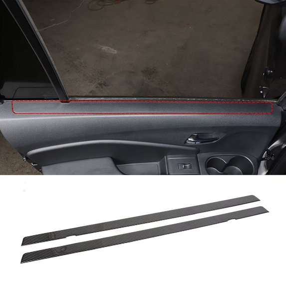 TINKI 2PCS Rear Door Inner Window Trim Strip for Honda Pilot 2016-2022, Soft Carbon Fiber Automotive Door Panels Guard Decoration Sticker Interior Accessories