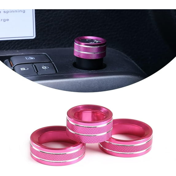 TINKI 3 Pcs Car Rear View Mirror Adjustment and Volume Knob Cover Trim for Toyota Tacoma 2016 2017 2018 2019