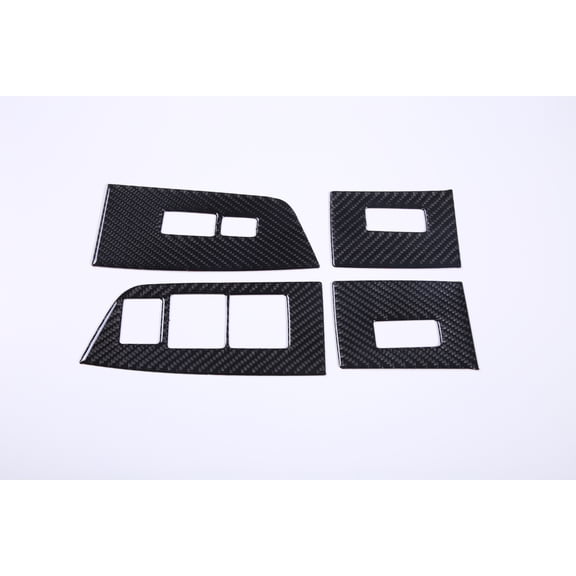 TINKI 4PCS Window Lift Switch Panel Cover Trim for Honda Pilot 2016-2022/ Passport 2019-2023, Carbon Fiber Front & Rear Door Window Glasses Lifter Button Frame Accessories