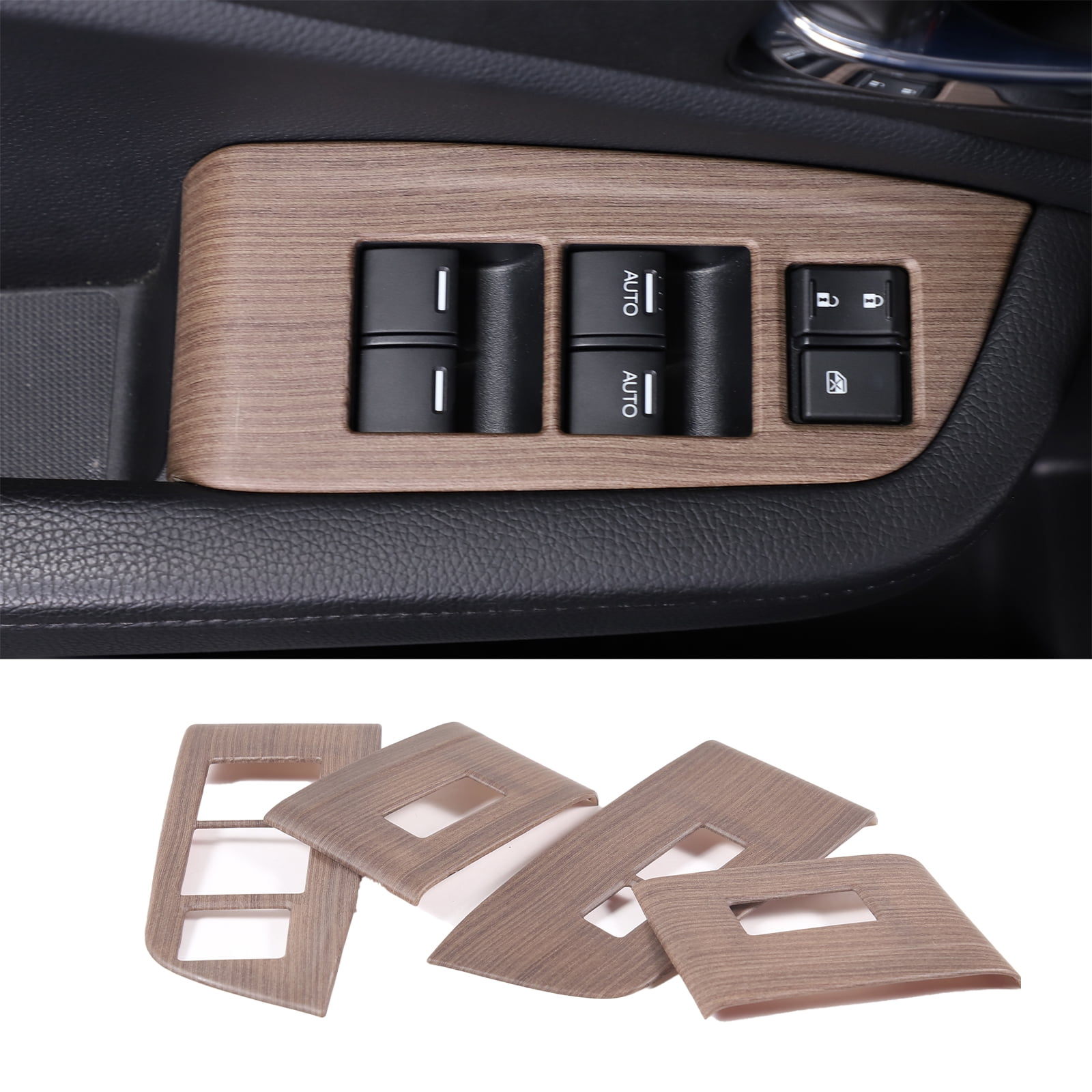 TINKI 4PCS Window Lift Switch Panel Frame Cover Trim for Honda Pilot 2016-2022/ Passport 2019-2023, ABS Material Car Door Window Glasses Lifter Button Decoration Accessories