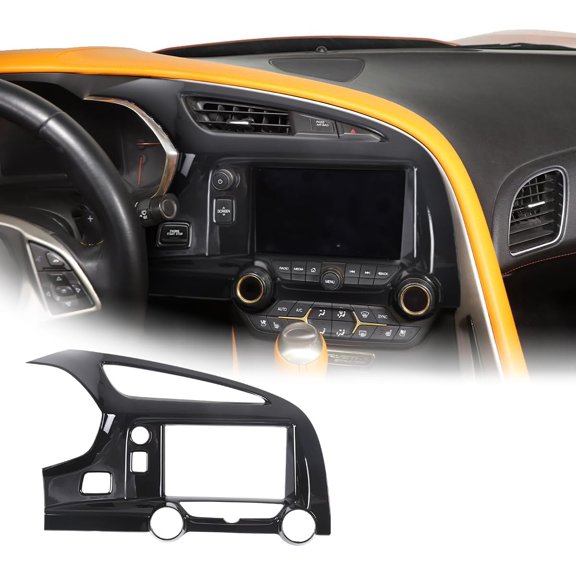 TINKI ABS Car Central Control Volume Mode Button Frame for Chevrolet Corvette C7 2014-2019 Air Conditioning Frame Panel Cover Trim Interior Accessories