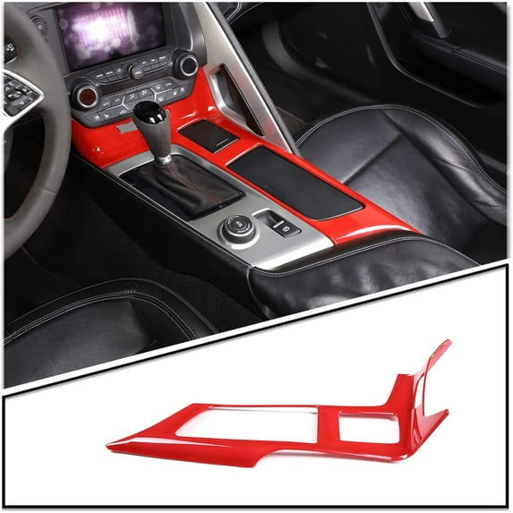 TINKI ABS Car Control Gears Shift Panel Protective Cover Molding Trims Stickers Compatible for Chevrolet Corvette C7 2014 2015 2016 2017 2018 2019 Interior Accessories (Automatic Gear)