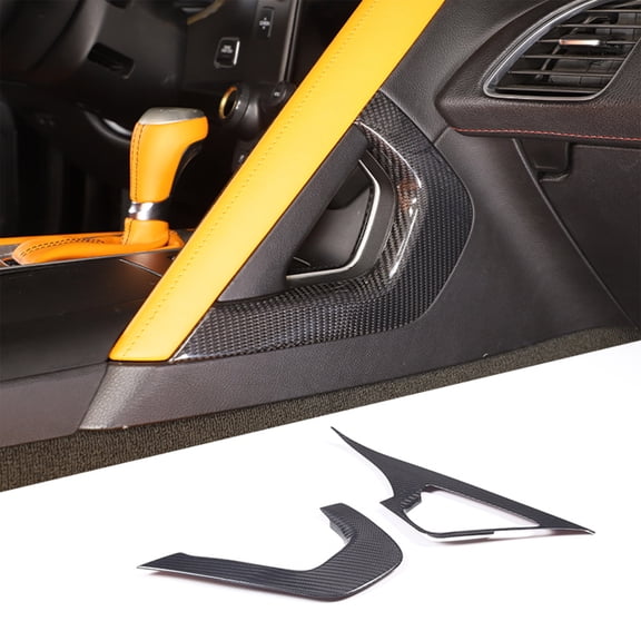 TINKI ABS Carbon Fiber Central Control Armrest Cover Trim for Chevrolet Corvette C7 2014-2019 Car Central Control Panel Accessories (Red)