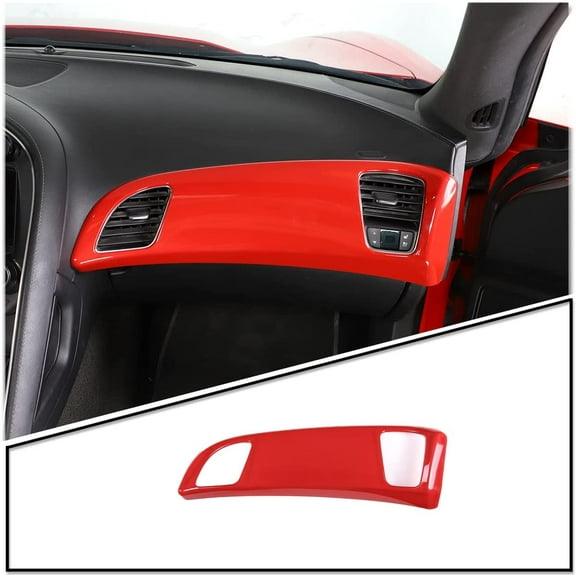 TINKI ABS Chrome Car Carbon Fiber Dashboard Panel Decor Cover Compatible for Chevrolet Corvette C7 2014 2015 2016 2017 2018 2019 Accessories ABS Plastic