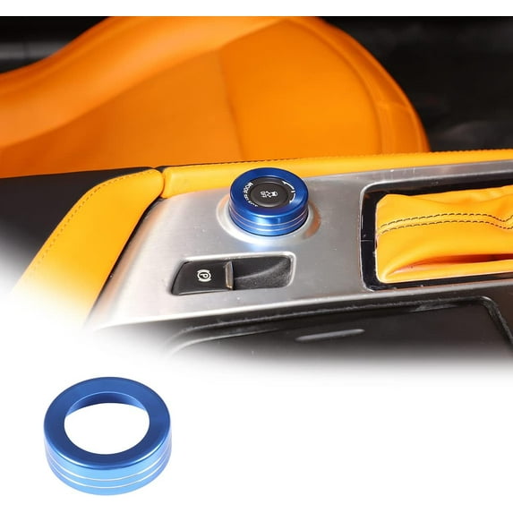 TINKI Alloy Car Interior Center Console Multimedia Knob Button Covers Compatible with Chevrolet Corvette C7 2014-2019 Car Driving Mode Knob Cover Trim
