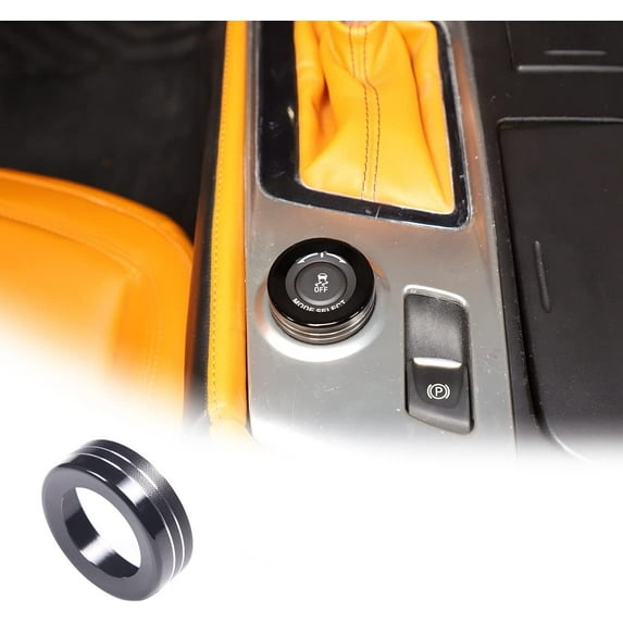 TINKI Alloy Car Interior Center Console Multimedia Knob Button Covers Compatible with Chevrolet Corvette C7 2014-2019 Car Driving Mode Knob Cover Trim
