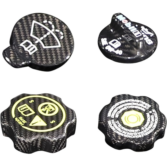 TINKI Aluminium Alloy Engine Oil Cap Radiator Cap Washer Cap Brake Fluid Cap Cover Trim Compatible with Chevrolet Corvette C8 2020-2023, Engine Cap Cover Set C8 Accessories 4PCS
