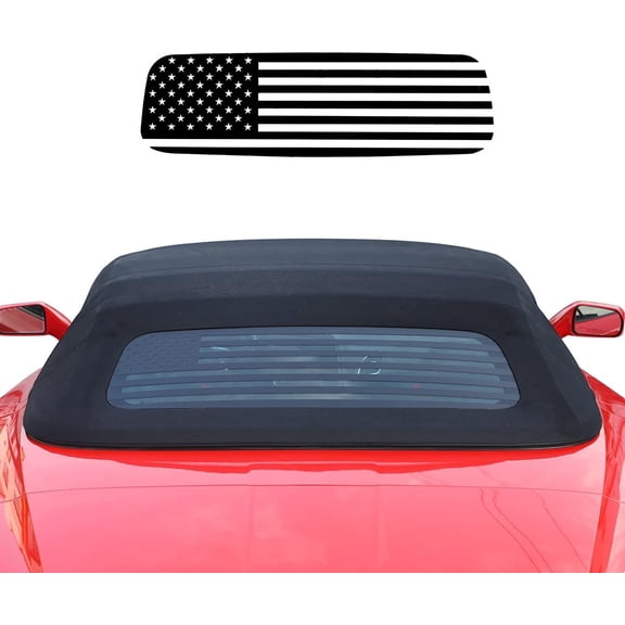 TINKI American Flag Rear Window Decal Sticker for Chevrolet Corvette C7 2014-2019 Car Window Decoration Vinyl Sticker