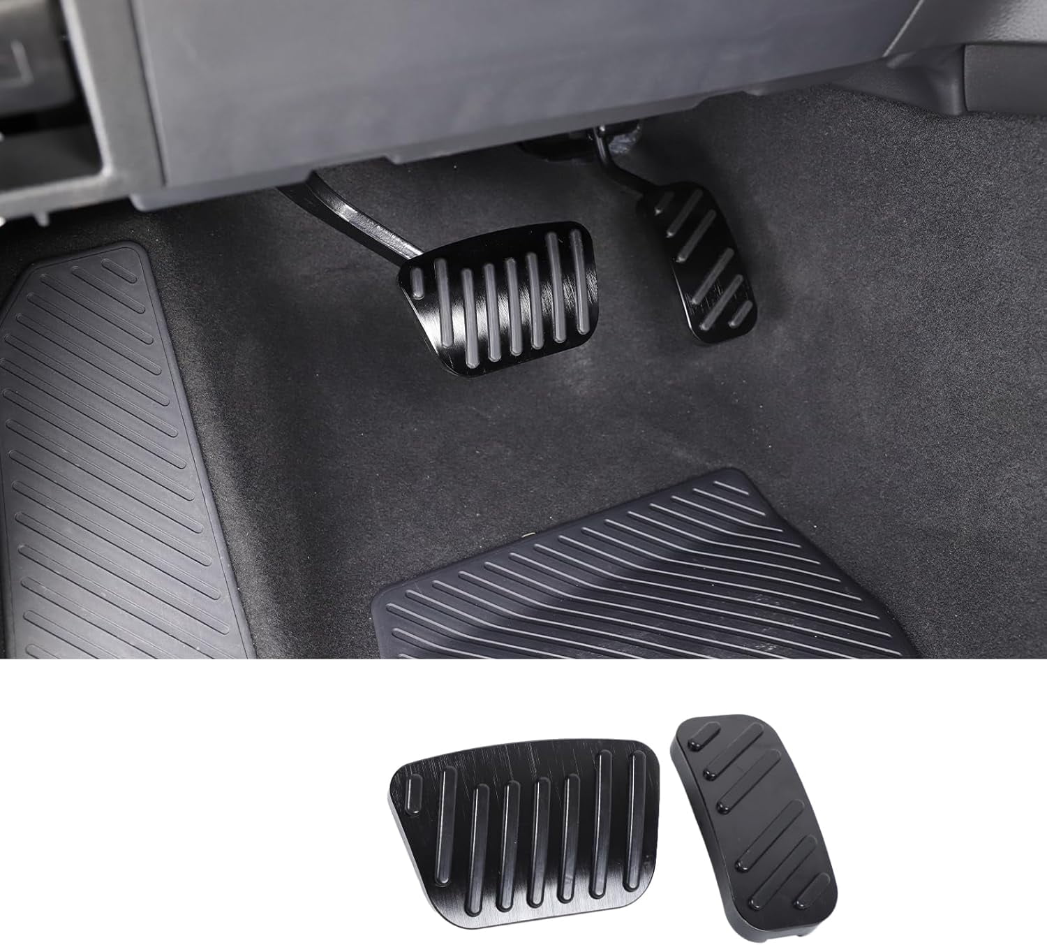 Stainless Steel Anti-Slip Pedal Covers For 2024-2025 Toyota Land Cruiser Prado 250 (LC250) - Gas & Brake Set