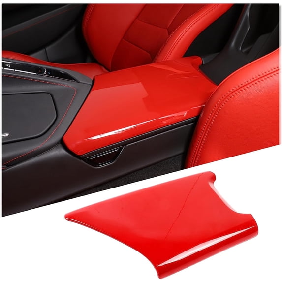 TINKI Armrest Box Panel Cover Compatible with Chevrolet Corvette C8 2020-2023, ABS Center Console Armrest Container Storage Tray Protection Cover