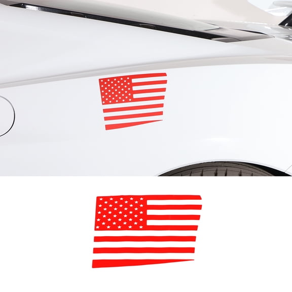 TINKI Auto Body Rear Side American Flag Decals Compatible with Chevrolet Corvette C8 2020 2021 2022, American Flag Rear Side Body Decal Sticker Accessories, 1PCS