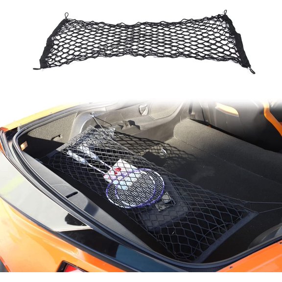 TINKI Automotive Elastic Trunk Mesh Cargo Net Compatible with Chevrolet Corvette C7 2014-2019 Car Trunk Storage Net Bag Storage Bag