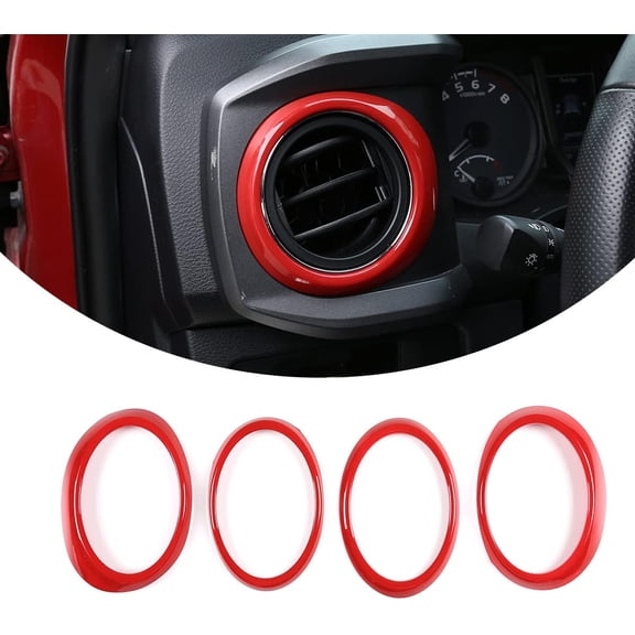TINKI Car ABS Inner Central Console Air Conditioning Vent Rings Frame Cover Trim Car Accessories Compatible with Toyota Tacoma 2016 2017 2018 2019 2020 2021 2022 2023