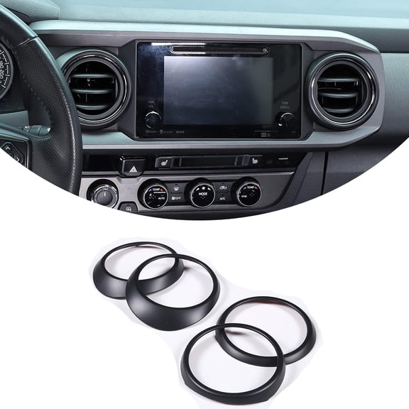TINKI Car ABS Inner Central Console Air Conditioning Vent Rings Frame Cover Trim Car Accessories Compatible with Toyota Tacoma 2016 2017 2018 2019 2020 2021 2022 2023