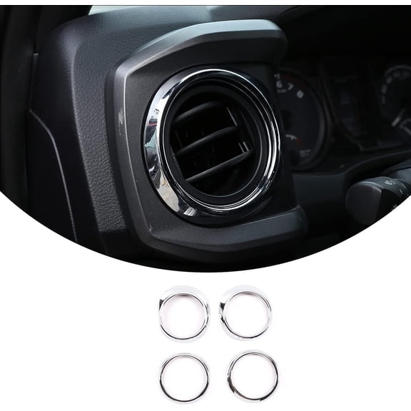 TINKI Car ABS Inner Central Console Air Conditioning Vent Rings Frame Cover Trim Car Accessories Compatible with Toyota Tacoma 2016 2017 2018 2019 2020 2021 2022 2023