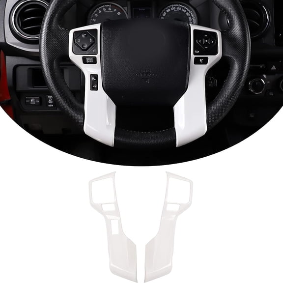 TINKI Car ABS Steering Wheel Moulding Chrome Cover Trims Stickers Fit for Tacoma 2014-2021 Tundra 4Runner 2010-2019 4Runner 4WD N280 2014-2019 Accessories