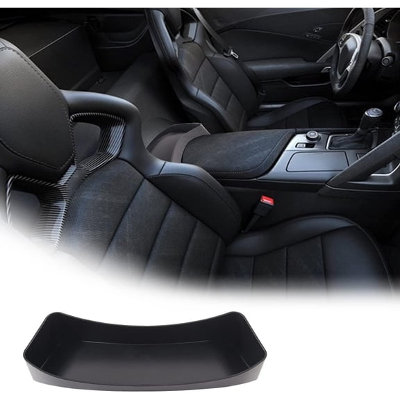 TINKI Car Accessories Seat Gap Filler Phone Holder Storage Box Organizer Tray For Chevrolet Corvette C7 2014-2019 Seats Rear Row Center Console Organizer Storage