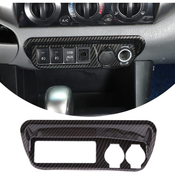 TINKI Car Center Console Cigarette Lighter Frame Interior Car Accessories Fit for Toyota Tacoma 2011 2012 2013 2014 2015